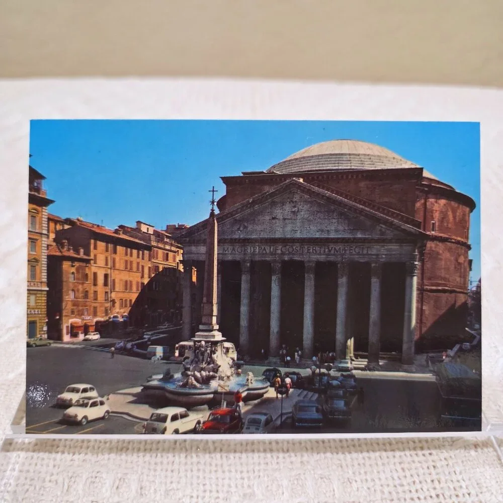 Vintage 1960's The Pantheon Marcus Agrippa Rome Italy Italian Postcard Unposted